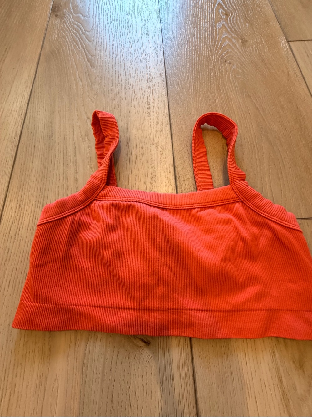 Women’s Orange Ribbed Bralette - Unbranded